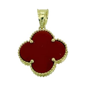 Pendants red flower 14 KT Weight 0.8gm