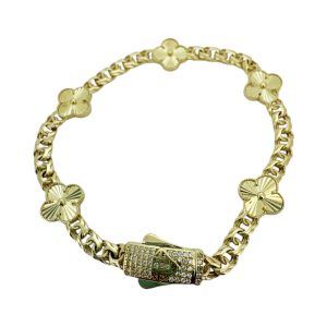 Bracelets 10k Hollow Size 8''*4.6mm Weight 8.6gm