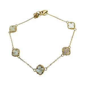 Bracelets White flower 14 KT Size 6 1/4 Weight 2.6gm