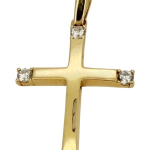 Pendants cross 14 KT zicornia Weight 1.7gm
