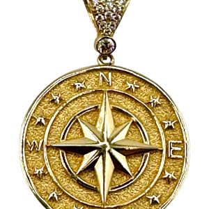Pendants compass 14 KT Solid gold Weight 6.1gm