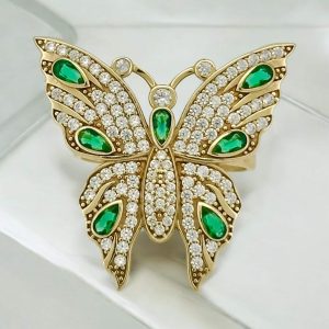 Rings Women Butterfly 14 KT zicornia Size size 8 3/4 Weight 5.4gm