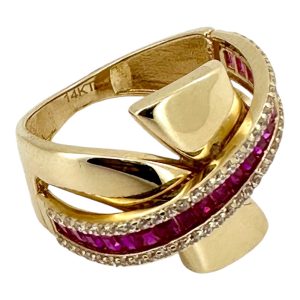 Rings Women Ribbon 14 KT zicornia Size 7 1/4 Weight 4.5GM