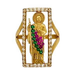 Rings Women San Judas Tadeo 10k zicornia Size size 8 1/4 Weight 3.8gm