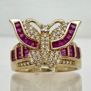 Rings Women Butterfly 14 KT zicornia Size size 8 Weight 5.1gm