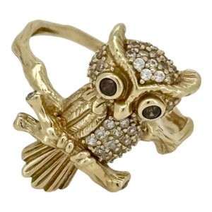 Rings Women Owl 14 KT zicornia Size 7/2 Weight 3.6GM