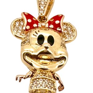 Pendants Minnie mouse 14 KT zicornia Weight 3.5GM