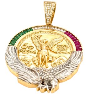 Pendants centenario 14 KT zicornia Weight 19.2gm