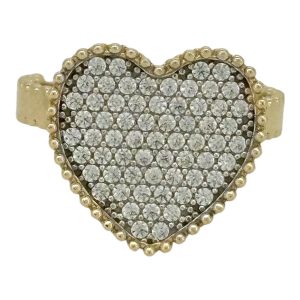 Rings Women heart 14 KT zicornia Size size 7 Weight 3.5gm