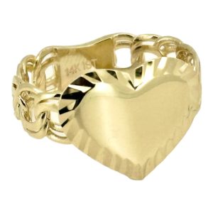 Rings Women heart 14 KT Size 7 3/4 Weight 3.6gm