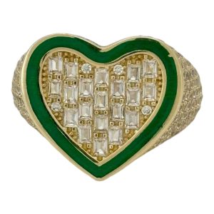 Rings Women heart 14 KT zicornia Size size 7 Weight 4.6gm