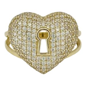 Rings Women heart 14 KT zicornia Size size 8 Weight 4.7gm