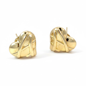 Earrings heart 10k Hollow Weight 3.4gm