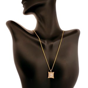 Chains 0.37ct 14 KT diamonds Size 18'' Weight 3.24gm