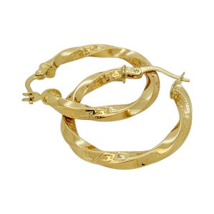 Earrings Crooked 14 KT Hollow Weight 2.4gm