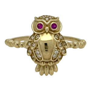Rings Women Owl 14 KT zicornia Size 8 Weight 2.5GM