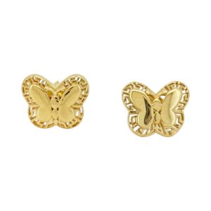 Earrings Butterfly 10k Hollow Weight 2.3gm