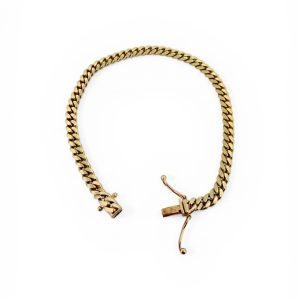 Bracelets Cuban link 14 KT Solid gold Size 8''*6mm Weight 26gm