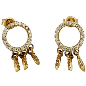 Earrings 14 KT zicornia Weight 1.8gm