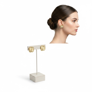 Earrings Golden flower 10k Hollow Weight
