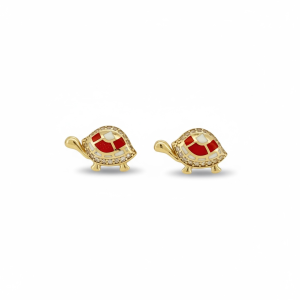 Earrings Turtle 14 KT zicornia Weight 2gm