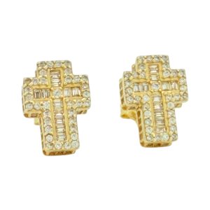 Earrings cross 10k zicornia Weight 3.6gm