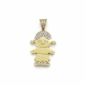 Pendants Little girl 14 KT zicornia Weight