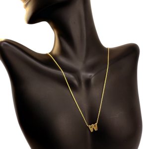 Chains letra W 14 KT Hollow Size 16 Weight