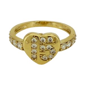 Rings Women heart 10k zicornia Size 6 3/4 Weight 2.6gm