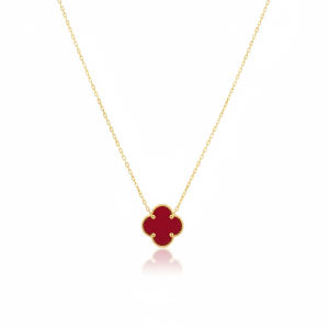 Chains Clover // red flower 14 KT Size 18'' Weight