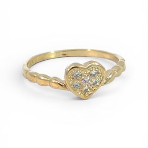 Rings Women heart 14 KT zicornia Size 6 3/4 Weight