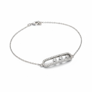 Bracelets white gold 14 KT zicornia Size 7 1/4'' Weight 2.5gm