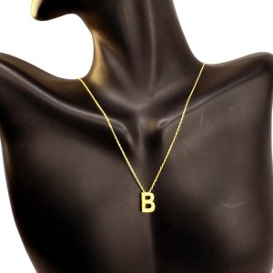 Chains Letra B 14 KT Hollow Size 16'' Weight 1.5gm