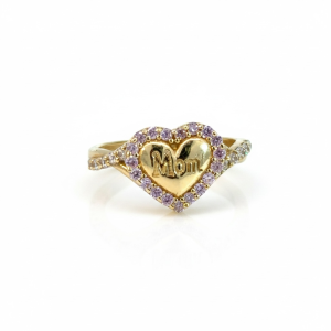 Rings Women heart , Mon 14 KT zicornia Size size 6 3/4 Weight 2.5gm