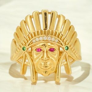 Rings Men Indian 14 KT zicornia Size 11 Weight