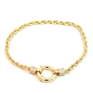Bracelets Torzal 14 KT Hollow Size 7'' Weight