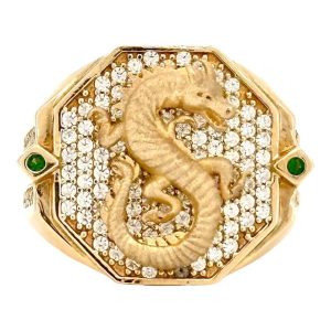 Rings Men Dragon 10k zirconia Size size 10 Weight 10.1gm
