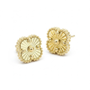 Earrings Golden flower 10k Hollow Weight
