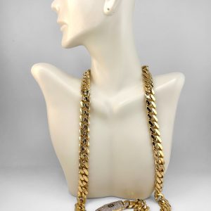 Chains Monaco chain , Hollow 10k Size 24"*11mm Weight 40.1gm