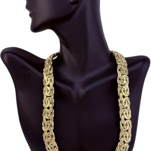 Chokers Bizantino 10k Hollow Size 18''*13.4mm Weight 37.7gm