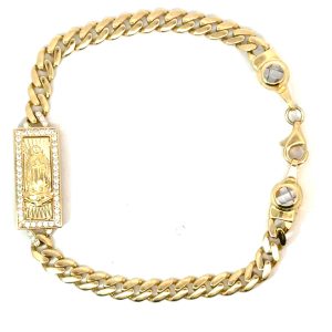 Bracelets San Judas Tadeo 10k Hollow 7''*4.7mm