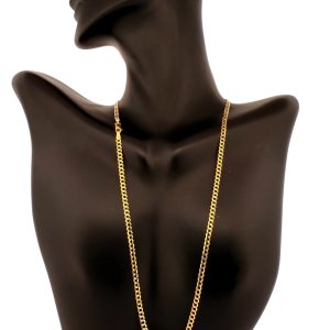 14K Solid Gold Double-Cut Curb Chain (Doble Filo) – 2.5mm, 16 in