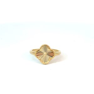 10K Gold Four-Leaf Clover Ring – Sunburst Design – Size 6.5