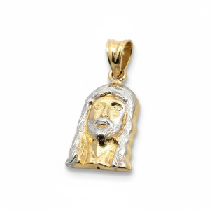 10K Two-Tone Gold Jesus Face Pendant – 1.2 g
