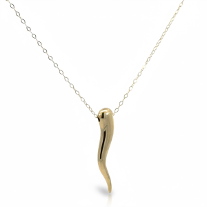 10K Gold Italian Horn Necklace (Cuernito) – 18 in