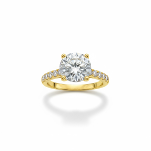 14K Gold 3.10 ct Round Lab-Grown Diamond Engagement Ring – IGI Certified, E VVS2