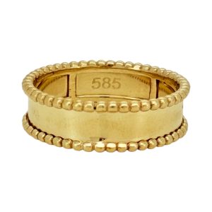 14K Gold Beaded Edge Band Ring – Size 8.75