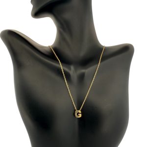 14K Gold Initial Letter G Necklace – 18 in