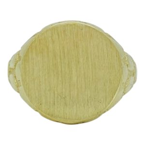10K Gold Men's Nugget Signet Ring – Size 9
