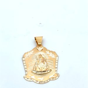10K Solid Gold Virgen de la Caridad del Cobre Shrine Pendant – Diamond-Cut